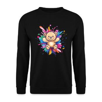 Teddy bear color explosion - Unisex Sweatshirt - black - Front - Alina (178cm) & Michal (187cm)