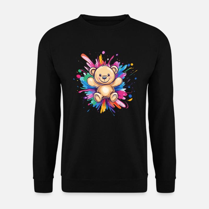 Teddybär Farbexplosion - Unisex Pullover - Schwarz