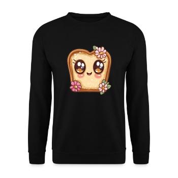 Toast joyeux aux fleurs - Sweat-shirt Unisexe - noir - Devant - Alina (178cm) & Michal (187cm)