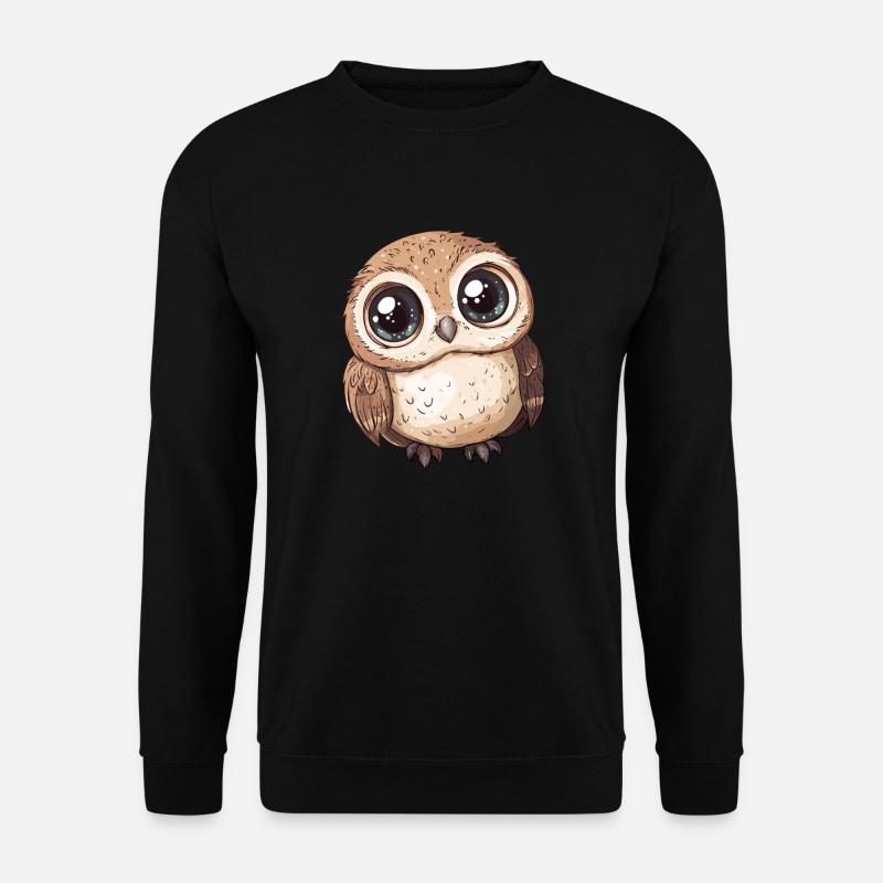 Cute Big Owl - Unisex Sweatshirt - black