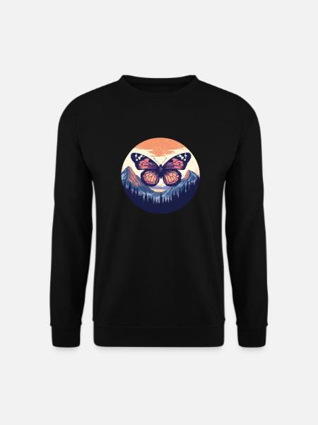 Butterfly over mountains - Unisex Sweatshirt - black