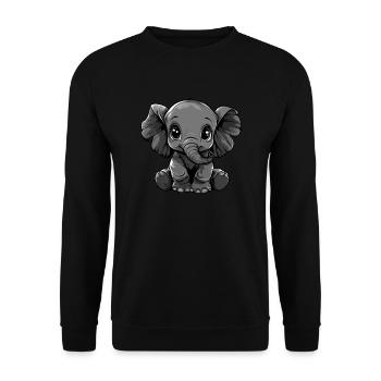 Black and White Baby Elephant - Unisex Sweatshirt - black - Front - Alina (178cm) & Michal (187cm)