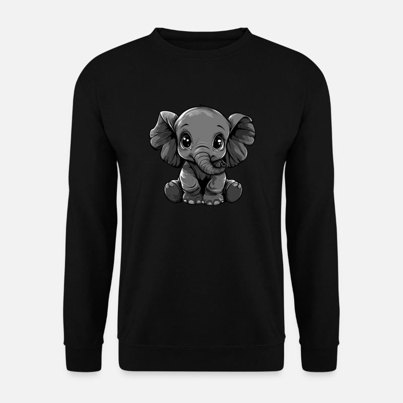 Schwarzweiß Baby-Elefant - Unisex Pullover - Schwarz