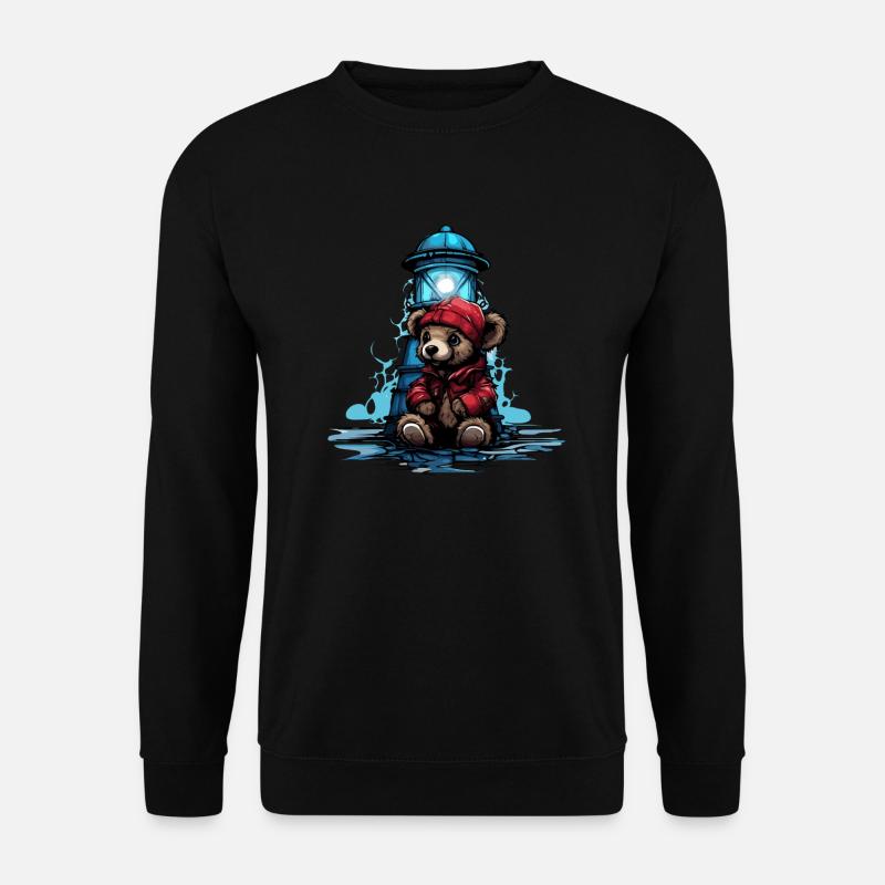 Bear at the lighthouse - Unisex Sweatshirt - black