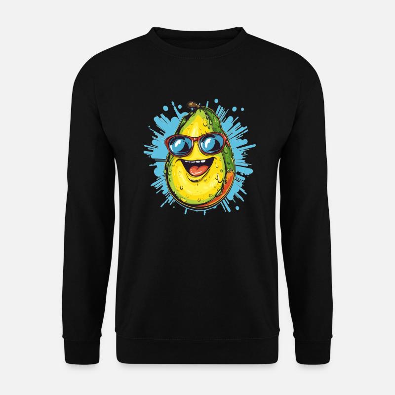 Funny avocado with glasses - Unisex Sweatshirt - black
