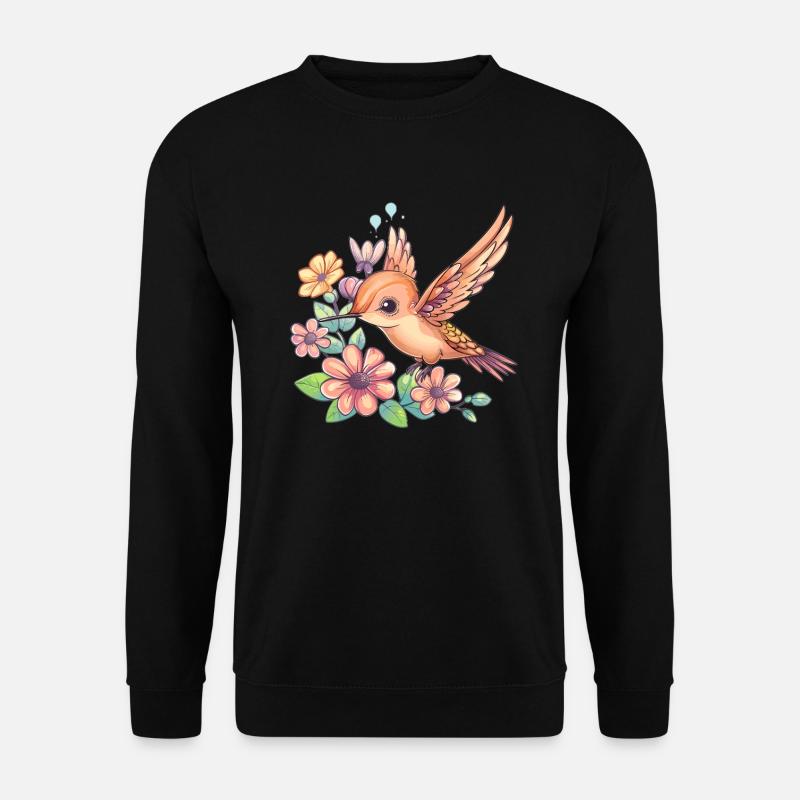 Colibri entre les fleurs - Sweat-shirt Unisexe - noir