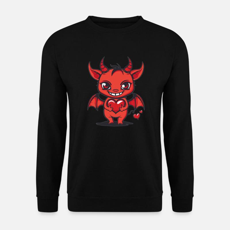 Little devil with heart - Unisex Sweatshirt - black