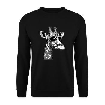 Cool giraffe with sunglasses - Unisex Sweatshirt - black - Front - Alina (178cm) & Michal (187cm)