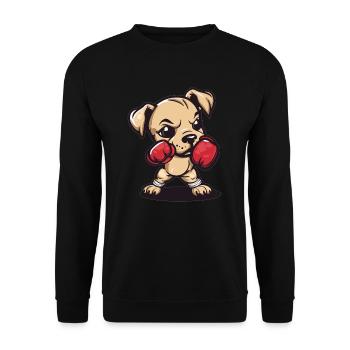 Boxer dog with power - Unisex Sweatshirt - black - Front - Alina (178cm) & Michal (187cm)