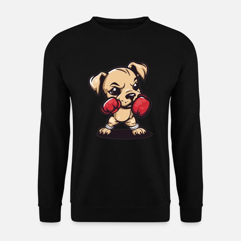 Chien boxer avec puissance - Sweat-shirt Unisexe - noir