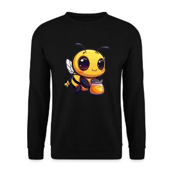 Abeille mellifère avec verre - Sweat-shirt Unisexe - noir - Devant - Alina (178cm) & Michal (187cm)