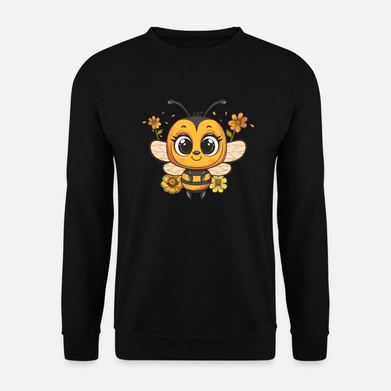 Abeille fleur avec breloque - Sweat-shirt Unisexe - noir