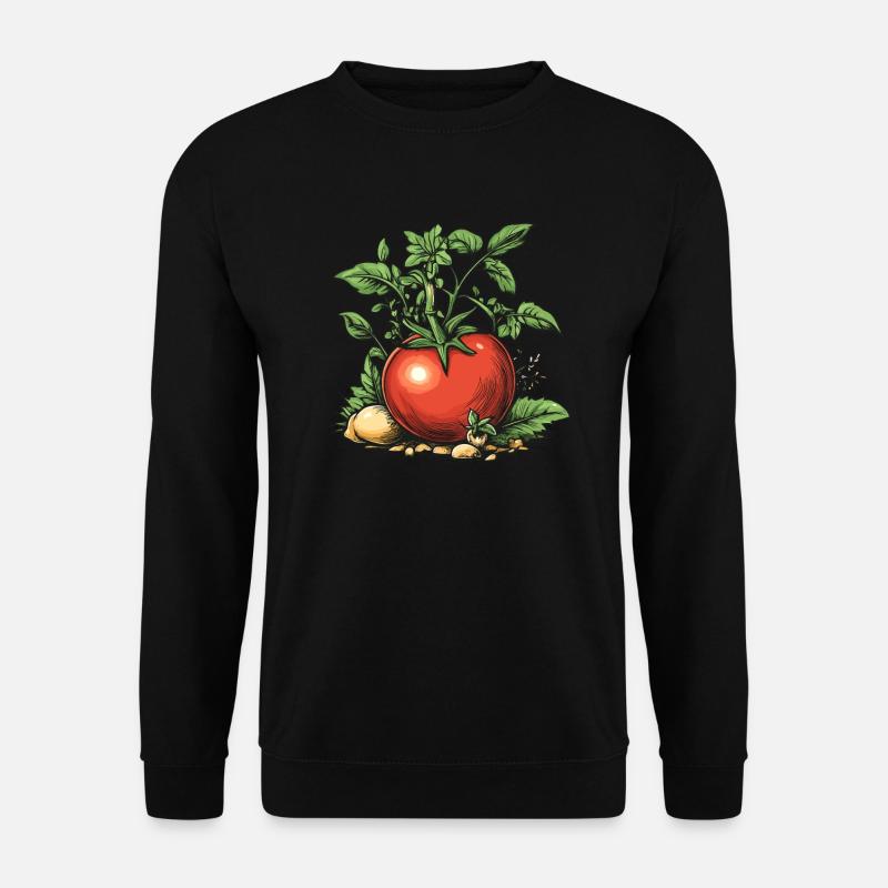 Tomate mit Naturdetails - Unisex Pullover - Schwarz