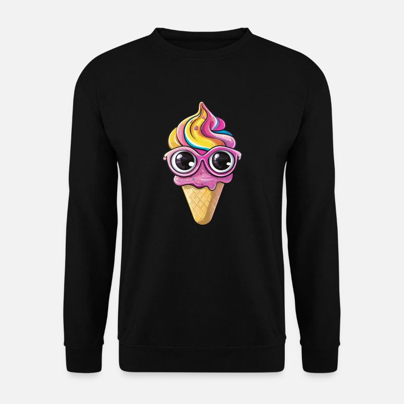 Eis mit Brille - Unisex Pullover - Schwarz