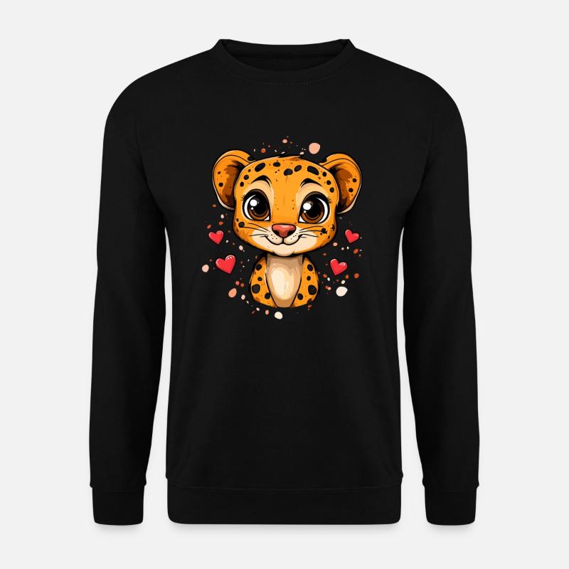 Cheetah with hearts - Unisex Sweatshirt - black