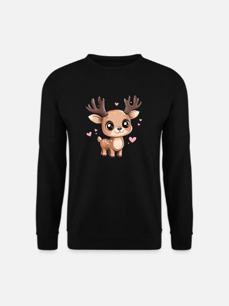 Fawn with hearts - Unisex Sweatshirt - black