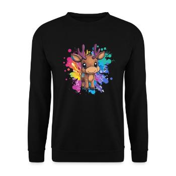Fawn on color explosion - Unisex Sweatshirt - black - Front - Alina (178cm) & Michal (187cm)