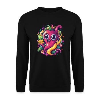 Chili with flowers - Unisex Sweatshirt - black - Front - Alina (178cm) & Michal (187cm)