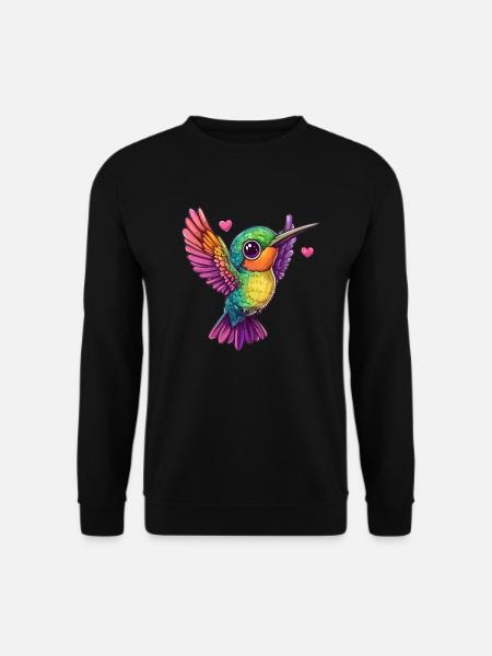 Hummingbird with hearts - Unisex Sweatshirt - black