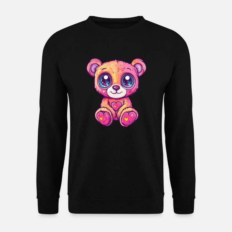 Ours câlin avec cœur - Sweat-shirt Unisexe - noir