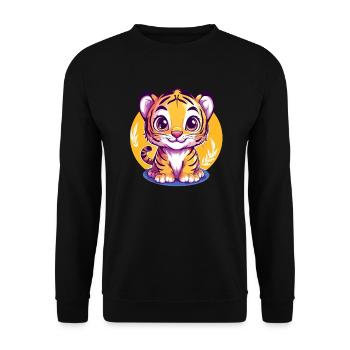 Cute tiger baby - Unisex Sweatshirt - black - Front - Alina (178cm) & Michal (187cm)