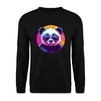 Cool panda with sunglasses - Unisex Sweatshirt - black - Front - Alina (178cm) & Michal (187cm)