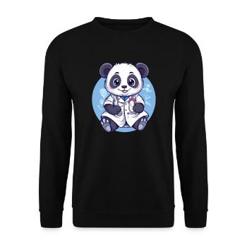 Panda Doctor - Unisex Sweatshirt - black - Front - Alina (178cm) & Michal (187cm)