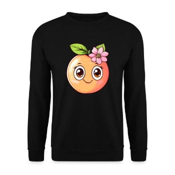 Peach with blossom - Unisex Sweatshirt - black - Front - Alina (178cm) & Michal (187cm)