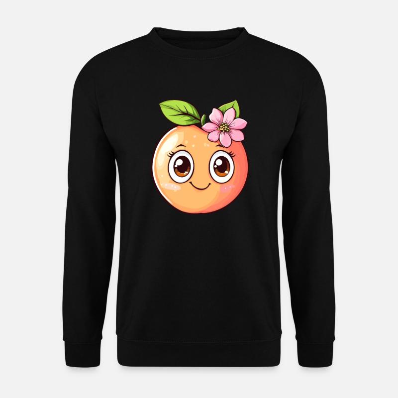 Peach with blossom - Unisex Sweatshirt - black