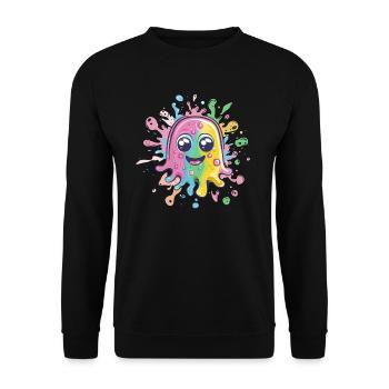 Colorful splash of color with face - Unisex Sweatshirt - black - Front - Alina (178cm) & Michal (187cm)