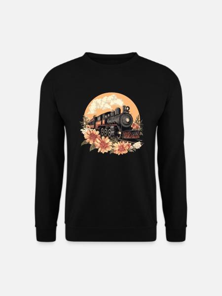 Gammelt tog med blomster - Unisex sweater - sort