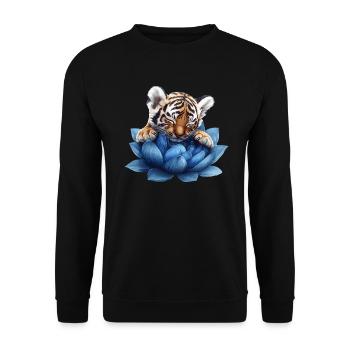 Tiger baby in bloom - Unisex Sweatshirt - black - Front - Alina (178cm) & Michal (187cm)