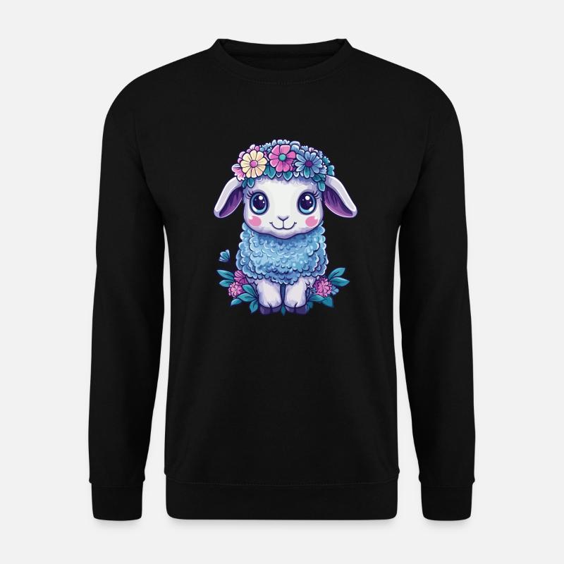 Mouton avec des fleurs - Sweat-shirt Unisexe - noir
