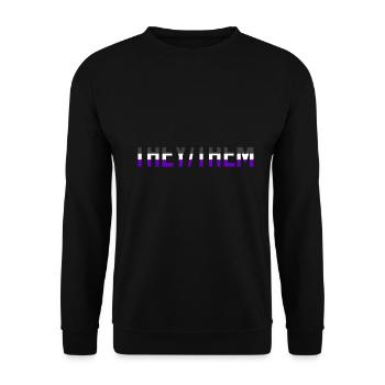 They Them Pronomen Ace Pride Month LGBTQ Asexual - Unisex Pullover - Schwarz - Vorne - Alina (178cm) & Michal (187cm)