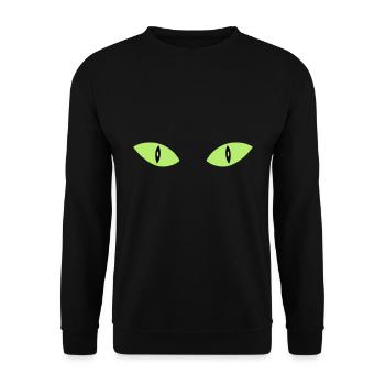 ★ Design colors changeable ★ Two cat eyes - Unisex Sweatshirt - black - Front - Alina (178cm) & Michal (187cm)