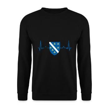 Bosnia heartbeat Bosnia boy - Unisex Sweatshirt - black - Front - Alina (178cm) & Michal (187cm)