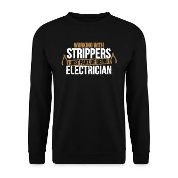 Funny ELectrician - electrician - Unisex Sweatshirt - black - Front - Alina (178cm) & Michal (187cm)