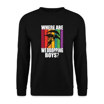 Where are we dropping guys? PUBG Battle Royal - Unisex Pullover - Schwarz - Vorne - Alina (178cm) & Michal (187cm)