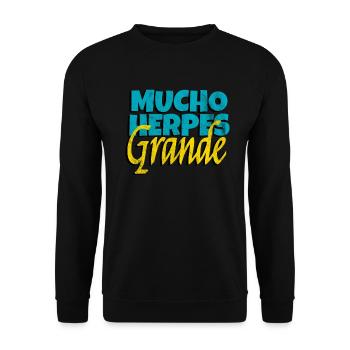 Mucho Herpes Grande Vintage Retro - Unisex Pullover - Schwarz - Vorne - Alina (178cm) & Michal (187cm)