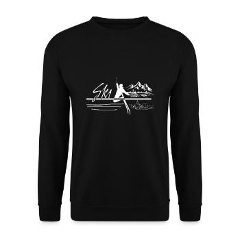 Skier, skiing - Unisex Sweatshirt - black - Front - Alina (178cm) & Michal (187cm)