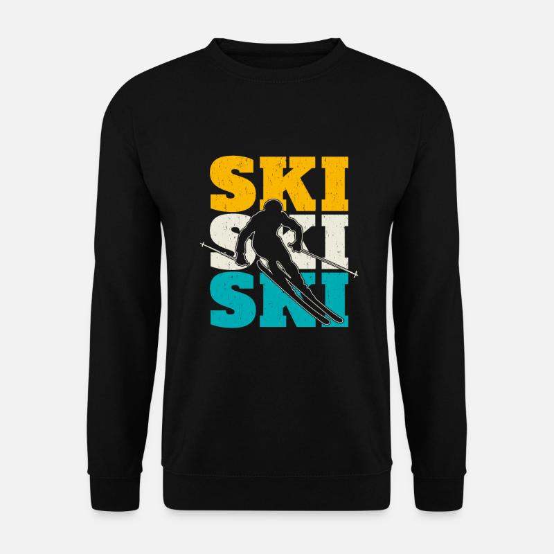 Skifahrer, Skifahren - Unisex Pullover - Schwarz