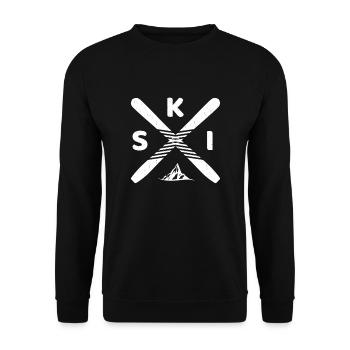 Ski, Skifahrer, Skifahren - Unisex Pullover - Schwarz - Vorne - Alina (178cm) & Michal (187cm)