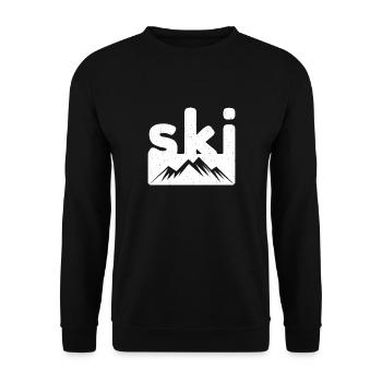 Ski, Skifahrer, Skifahren - Unisex Pullover - Schwarz - Vorne - Alina (178cm) & Michal (187cm)