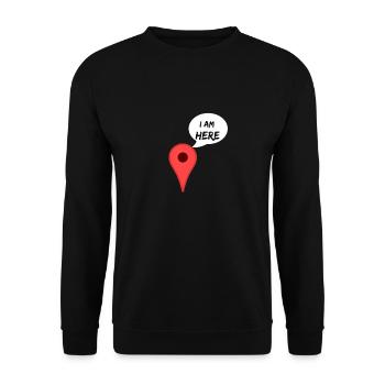 I'am Here GPS location - Unisex Sweatshirt - black - Front - Alina (178cm) & Michal (187cm)