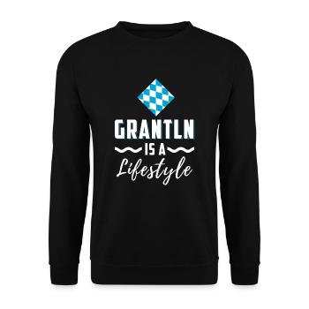 grantln is a lifestyle - Unisex Sweatshirt - black - Front - Alina (178cm) & Michal (187cm)