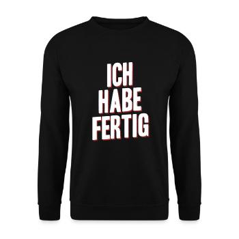 ich habe fertig white and red - Unisex Pullover - Schwarz - Vorne - Alina (178cm) & Michal (187cm)
