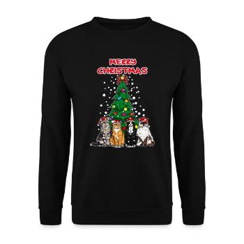 Joyeux Noël Cadeau De Chats De Noël - Sweat-shirt Unisexe - noir - Devant - Alina (178cm) & Michal (187cm)