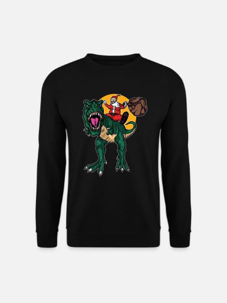 Le père Noël chevauche le cadeau de Noël T-Rex - Sweat-shirt Unisexe - noir