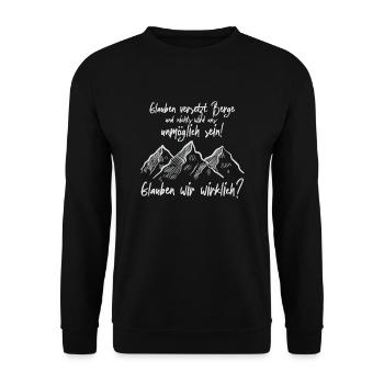Berge versetzen - Unisex Pullover - Schwarz - Vorne - Alina (178cm) & Michal (187cm)