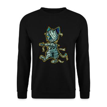 Costume de chat Halloween momie zombie chat - Sweat-shirt Unisexe - noir - Devant - Alina (178cm) & Michal (187cm)